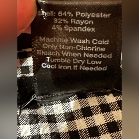 Ann Taylor Black & White Checkered Pants Straight Leg With Pockets Sz 4 - Picture 8 of 11